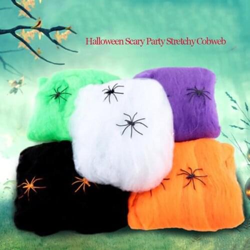 Horror Halloween Bar Haunted House Simulation Stretchy Cobweb/Spider Web, For Halloween Scary Party Scene Decoration Props