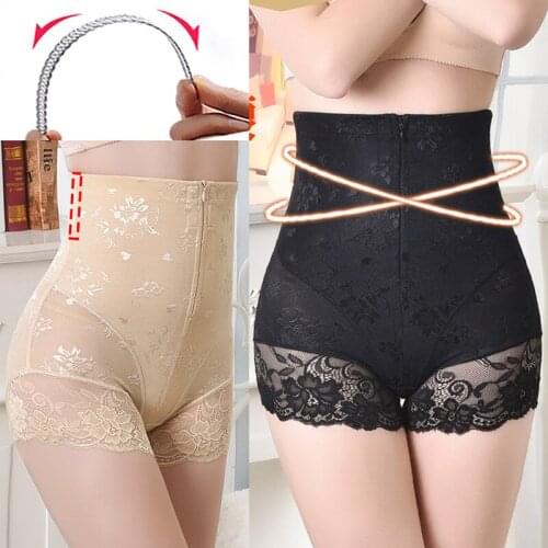 Anti Emptied Boyshort Laces Butt Lifter Panties Women High Waist Slimming Underwear Ladies Body Shaper Tummy Shapewear