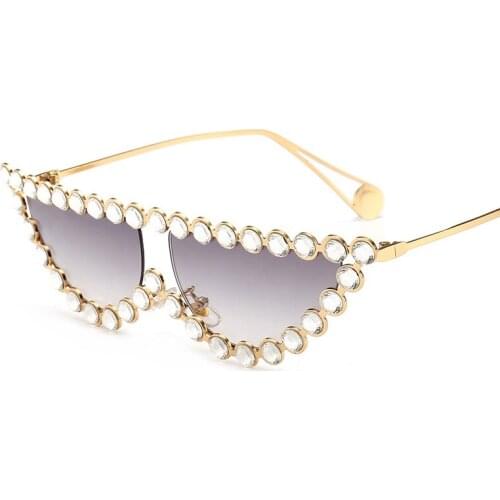 Women Luxury Diamond Bling Metal Shades Sunglasses Female Unique Brand Designer Sun Glasses Fashion Newest Style Ladies Eyewear