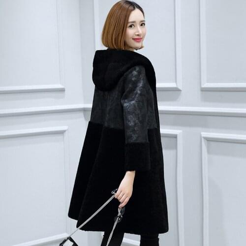Genuine Double Faced Coat Women Winter Autumn Warm Sheep Shearing Fur Luxury Plus Size Jacket OT1820 MF531