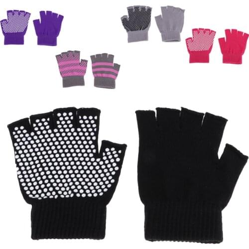 1 Pair Breathable Yoga Gloves Half Finger Workout Glove Grip Sticky for Pilates Gym Working Out