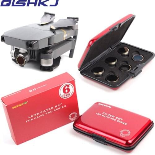 3/4/6pcs/set Multi-Layer Coating Film MCUV/CPL/ND4 ND8 ND16 ND32 Lens Filter Kit for DJI MAVIC PRO & PLATINUM & WHITE Drone part