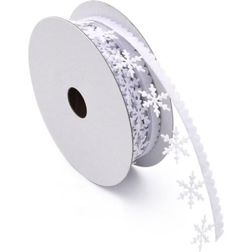 5 Yards Snowflake Pattern Christmas Tree Non-Woven Fabric Cut Ribbon Handmade Diy Material Sewing Craft Flowers Christmas Tree D