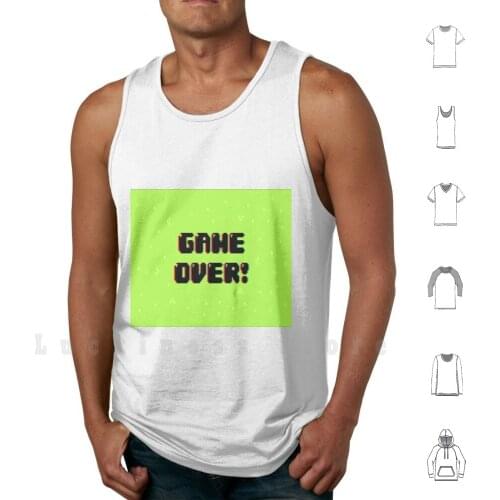 8 Bit Game Over Screen tank tops vest 100% Cotton 8 8 Bit Abstract Action Arcade Game Games Background Bit Brick Cartoon