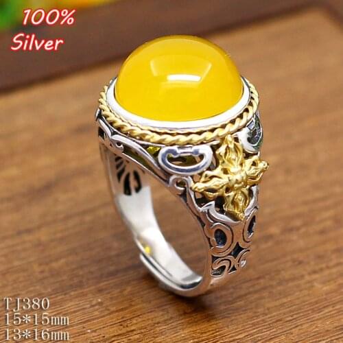 925 Sterling Silver Adjustable Blank Ring Base Fit 15x15 13x16 mm Glass Cabochons Cameo Settings Tray Diy Jewelry Making Ring