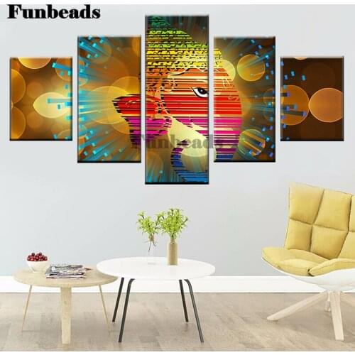 Abstract elephant god 5d diy diamond painting mosaic full square,round Diamond Embroidery 5 pcs Animal living room decor FF4096