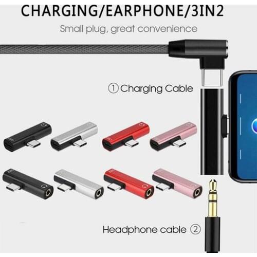 Type-c Earphone Adapter Phone Charging Music Playback 2-in-1 3.5mm Audio Converter Portable Earphone Adapter