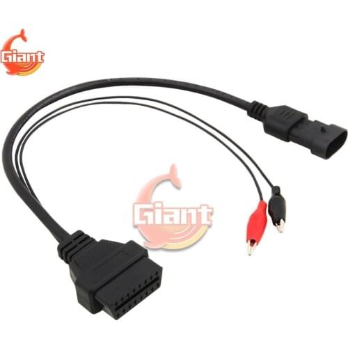OBD2 Adapter Connector For Alfa Lancia Fiat 3 Pin to 16 Pin OBDII Obd-II Connector Auto Car Cable Fiat 3Pin Diagnostic Cable New