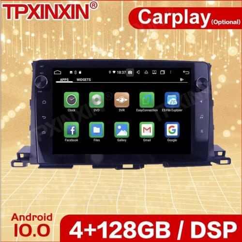 Wireless Carplay 2 Din Car Android 10.0 Stereo Receiver For Toyota Highlander 2015 2016 2017 2018 Radio Audio Recorder Head Unit