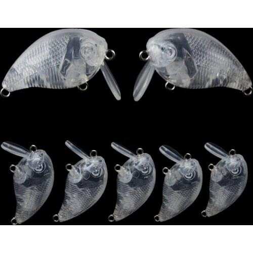 50pcs 4.3CM 5.7g Blank Unpainted Bait DIY Minnow Crankbait Wobbler Unpainted Lure Freshwater Fishing Blank Hard Lures Isca Pesca