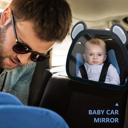 Baby Car Mirror Safety Car Seat Mirror Rear Facing with Clear Cute Cartoon Shape Shatterproof Adjustable Acrylic Backseat Mirror