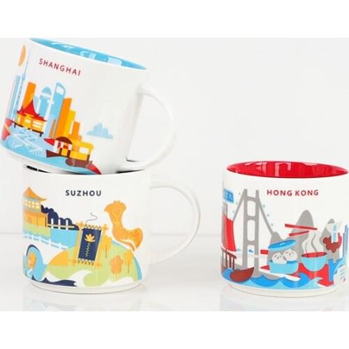 Global CollectionCeramic City Cup USA Bone china Mug New York Los Angeles Pairs London England Japan orleans Las Vega