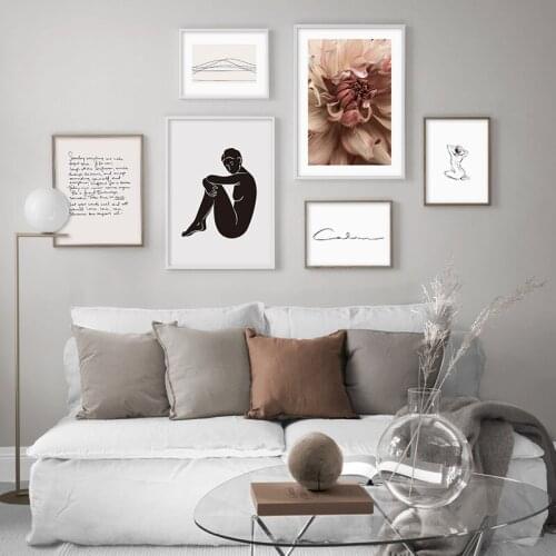 Abstract Canvas Art Body Modern Wall Art Painting Flower Pictures Posters And Prints Motivational Quote Nordic Decoration Home