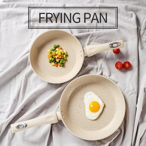 HooJay 2020 New Beige Granite Color Fry Pan Marble Coating Frying Pan Non-stick Fire Use Cooker 20/24/28 Pan
