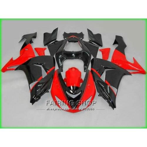 Red black Fairings For Kawasaki Ninja ZX10r 2006 2007 06 07 Best quality Injection molded Fairing kit x135