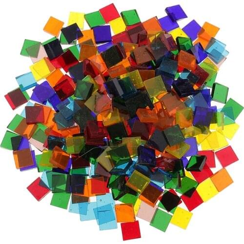100g/lot 10*10mm DIY Mosaic Making Square Clear Glass Mosaic Tile Baby Puzzle Art Crafts Tool Kits Transparent Free Stone Decor