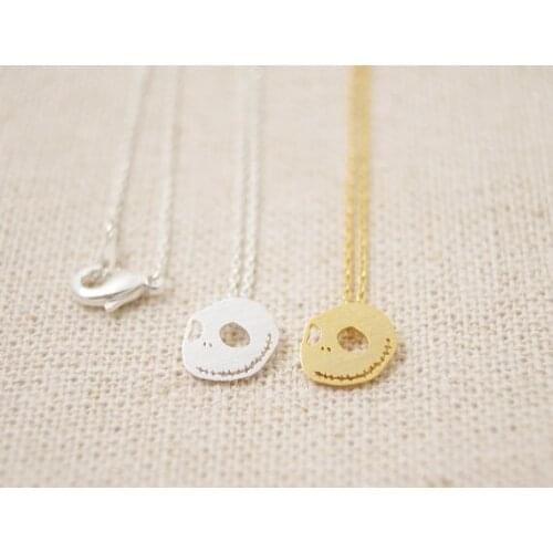 Fashion plated nightmare skull necklace Pendant Necklace for women