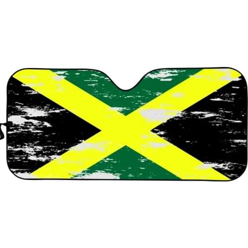 Fashion Jamaica Distressed Flag Pattern Front Windshield Sunshade UV Protect Foldable Durable Car Interior Sunshade Dropshipping