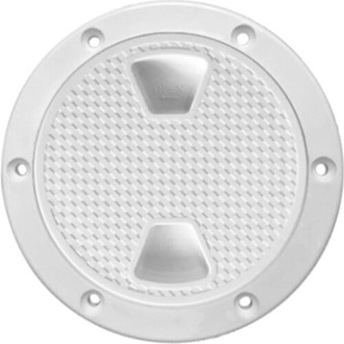 Marine Boat 4 inches/102mm White Screw Out Inspection Deck Plate Hatch RV DECKW4