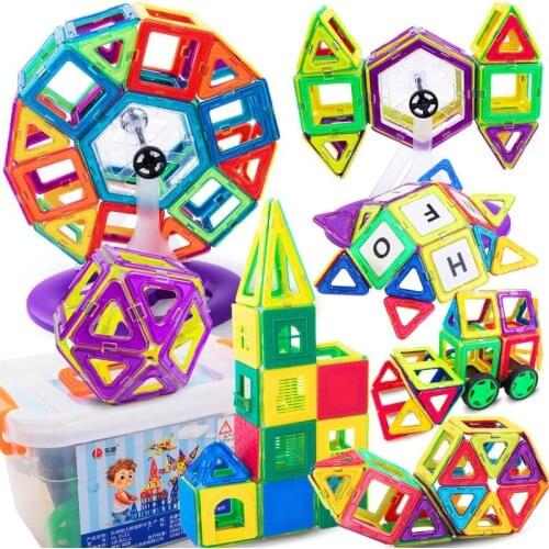 New Big Magnetic Toy Magnets Kids Buiding Blocks Educational Girl Boy Construction Designer Set Castle Plane Car Creative toys
