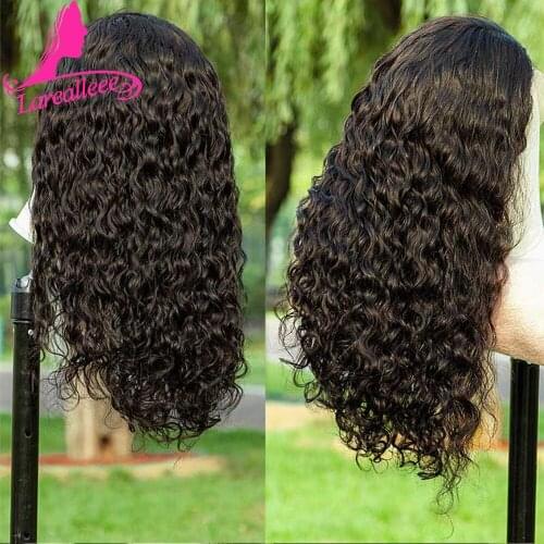 Water Wave 4x4 Lace Closure Wig 150% Density Brazilian Human Hair Lace Closure Wigs Pre Plucked with Baby Hair Natural Color