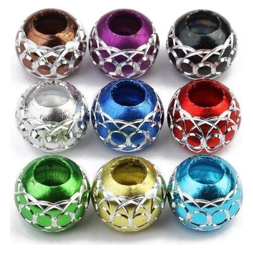 30pcs/lot 10mm mix Colorful aluminum ball Spacer Beads Hole Beads Flat Beads Buddha Beads For DIY bracelet Jewelry Making