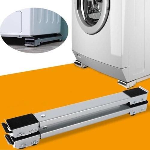 Adjustable Washing Machine Stand Base with Telescopic Furniture Dolly Stand Fridge Moveable Feet for Refrigerator Dryer Base