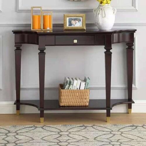 Porch desk European style porch cabinet modern light luxury hall porch desk solid wood porch cabinet decorative hall cabinet