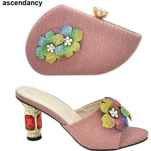Italian Design High Heels Shoes and Bag To Match Nigerian Shoes and Bag Set Ladies Party Shoes and Bag Wedding Party Pumps