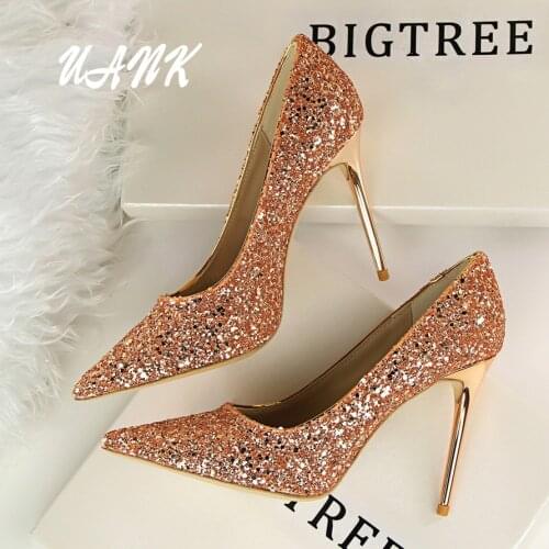 New fashion high heels party glitter high heels luxury fashion party shoes high heels comfortable ladies high heels