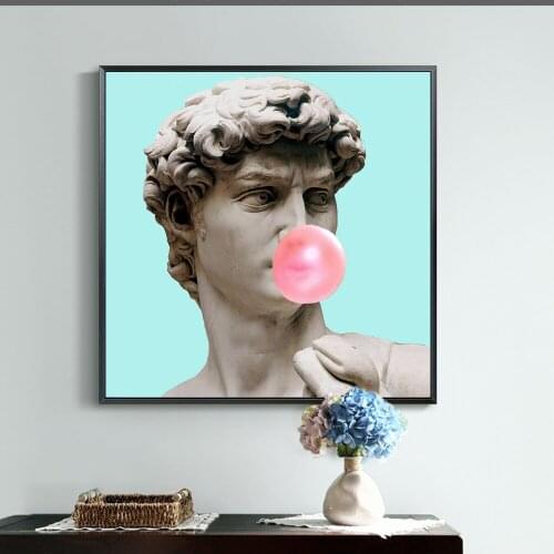 Funny Art Of David Canvas Art Posters And Prints David Sculpture Canvas Paintings on the Wall Art Canvas Picture For Living Room