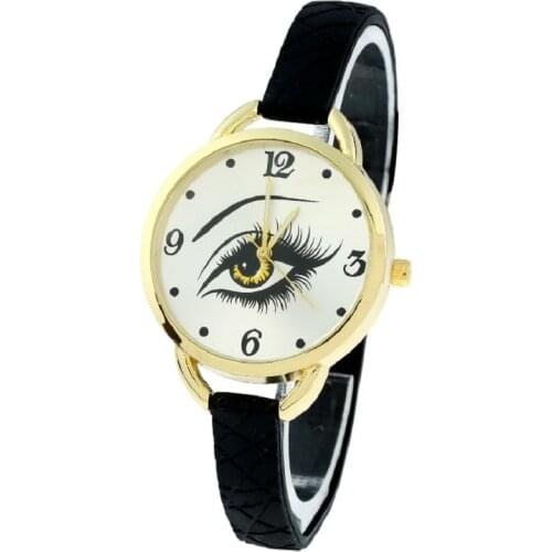 Gnova Platinum Top women watch sexy eye Rhinestone Crystal Dial Silicone Strap Quartz Wristwatch Fashion Girl Geneva Style femme