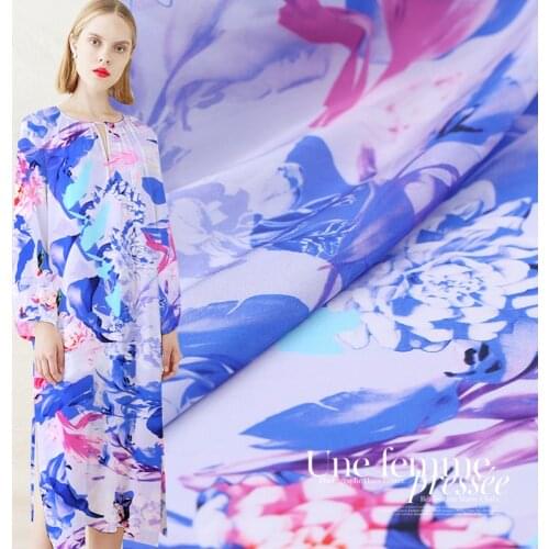 14mm digital printing silk double crepe fabric silk silk watercolor dress fabric clothing spring and summer new products