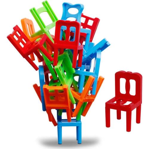 18PCS Balance Stacking Chairs Building Blocks Hand-eye Coordination Intellectual Development Office Toys Interactive Toy
