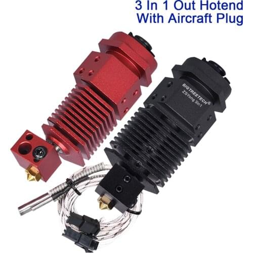 3 In 1 Out Hotend Switching Color 12V 24V Bowden Extruder 1.75MM Filament 3D Printer Parts V5 Heat Block MK8 Titan Teflonto e3d