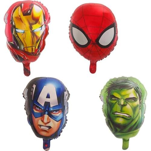 4pcs Spiderman iron Man Captain America Hulk Foil Balloons Super Hero Birthday Party Decoration Supplies Boys Gifts Air Toys