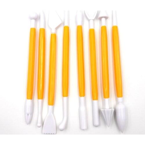 8pcs/set Double Heads Pottery Clay Sculpture Carving Tools Plastic ceramic Polymer Playdough artistic Arts Craft Handmade Tool