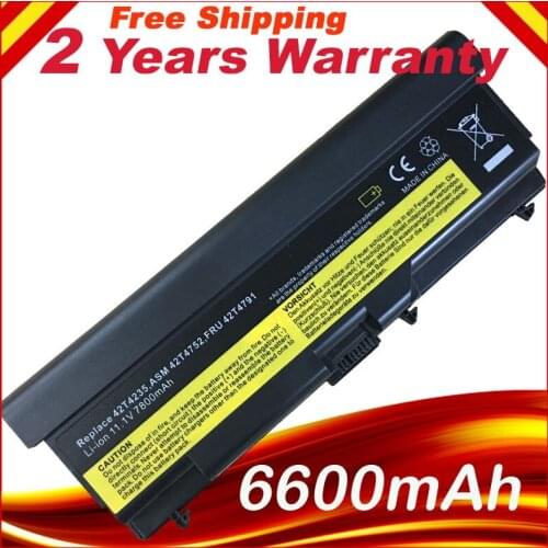 7800mAh Laptop Battery For Lenovo ThinkPad L421 L510 L512 L520 SL410 SL510 T410 T410i T420 T510 T510i T520 T520i W510 W520