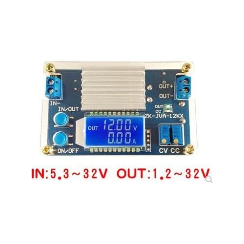 Free shipping With Case 12A DC-DC Step Down Module Adjustable Buck Power Supply Board With Digital LCD Display Buck Module