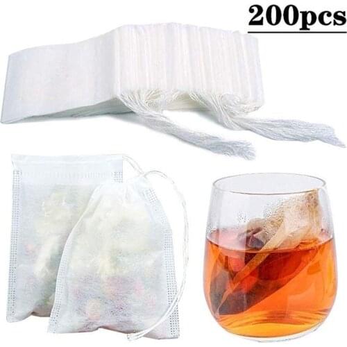 Tea Bags 50Pcs/Lot Empty Scented Drawstring Pouch Bag 5*7CM Infuser With String Heal Seal Filter Paper For Herb Loose Tea