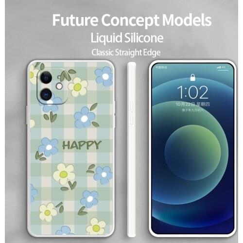 Cyan Tartan Flower Phone Case For iPhone 12 Pro Max Mini 11 Pro Max X XS XR XSMAX SE2020 8 8Plus 7 7Plus 6 6S Plus Cover