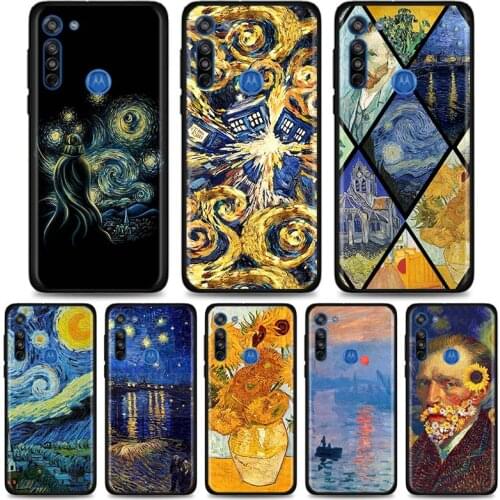 Van Gogh Starry Night Case for Motorola Moto G8 G9 Plus G Power One Fusion E6s E7 Plus Edge Plus TPU Soft Phone Cover Shell