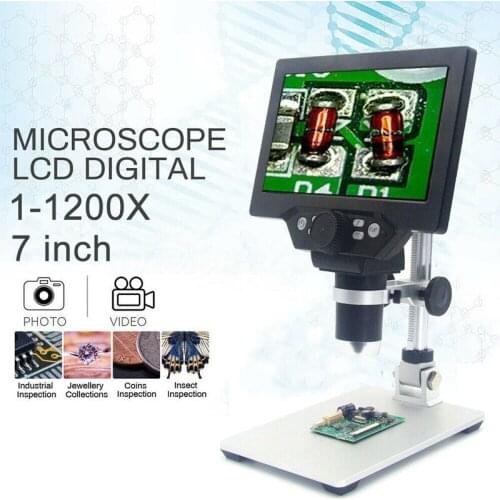 1200X Digital Microscope 7 inch LCD HD Display Soldering Mobilephone Repair Electron Video Microscope Magnifier+Stand