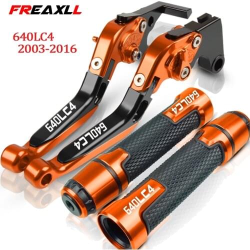 FOR 640 SUPERMOTO 640 LC4 Supermoto 2003 - 2006 2005 2004 Motorcycle Adjustable Brake Clutch Lever Handle handlebar grips