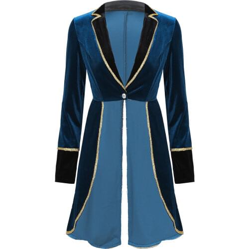 Women Adult Vintage Victorian Costume Swallow-Tailed Coat Casual Lapel Blazers Jacket Halloween Carnival Cosplay Party Costume