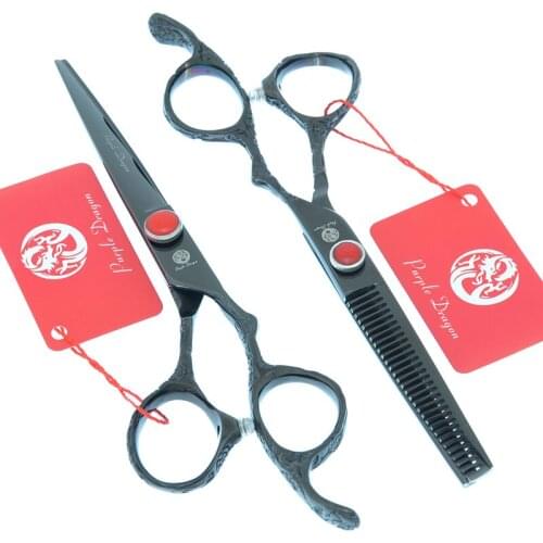 Purple Dragon 6 inch Sharp Blade Hair Cutting Thinning Scissors Barber Styling Shears Professional Salon Haircut Scissors A0116B