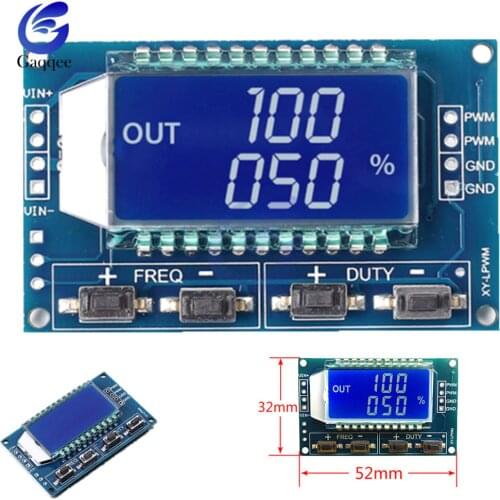 Signal Generator 1Hz-150Khz PWM Pulse Frequency Duty Cycle Adjustable Module LCD Display DC 3.3V-30V PWM Board Module