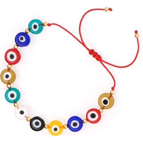 GO2BOHO Bracelet For Women Bohemian New Turkish Evil Eye Bracelets Jewelry Adjustable Pulseras Mujer Moda 2020 Multicolor Beads