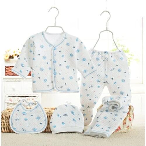 Baby clothes Spring autumn winter baby 5 piece suit set newborn baby underwear clothes 100% cotton thermal set pack Babys Sets