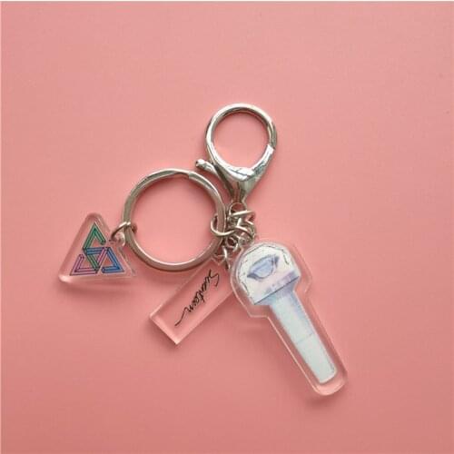 Kpop SEVENTEEN Acrylic Keyring Holder Lightstick Style Keychain Bag Pendant Charm Accessories For Collection OD93